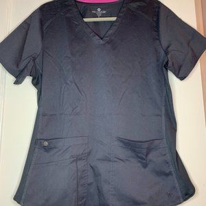 MedCouture Pewter Touch V-neck Shirttail Scrub Top